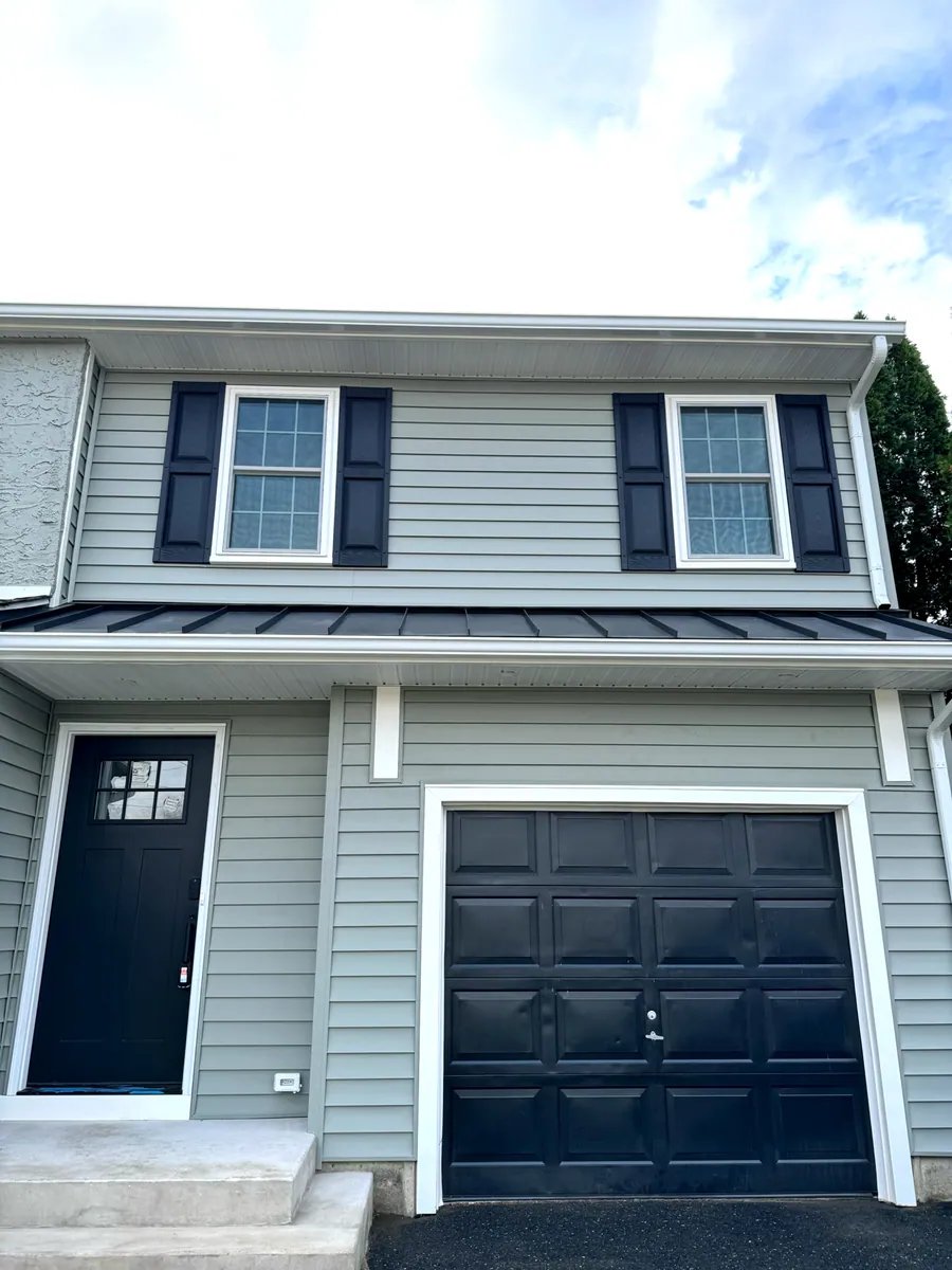 Garage with a second floor addition above