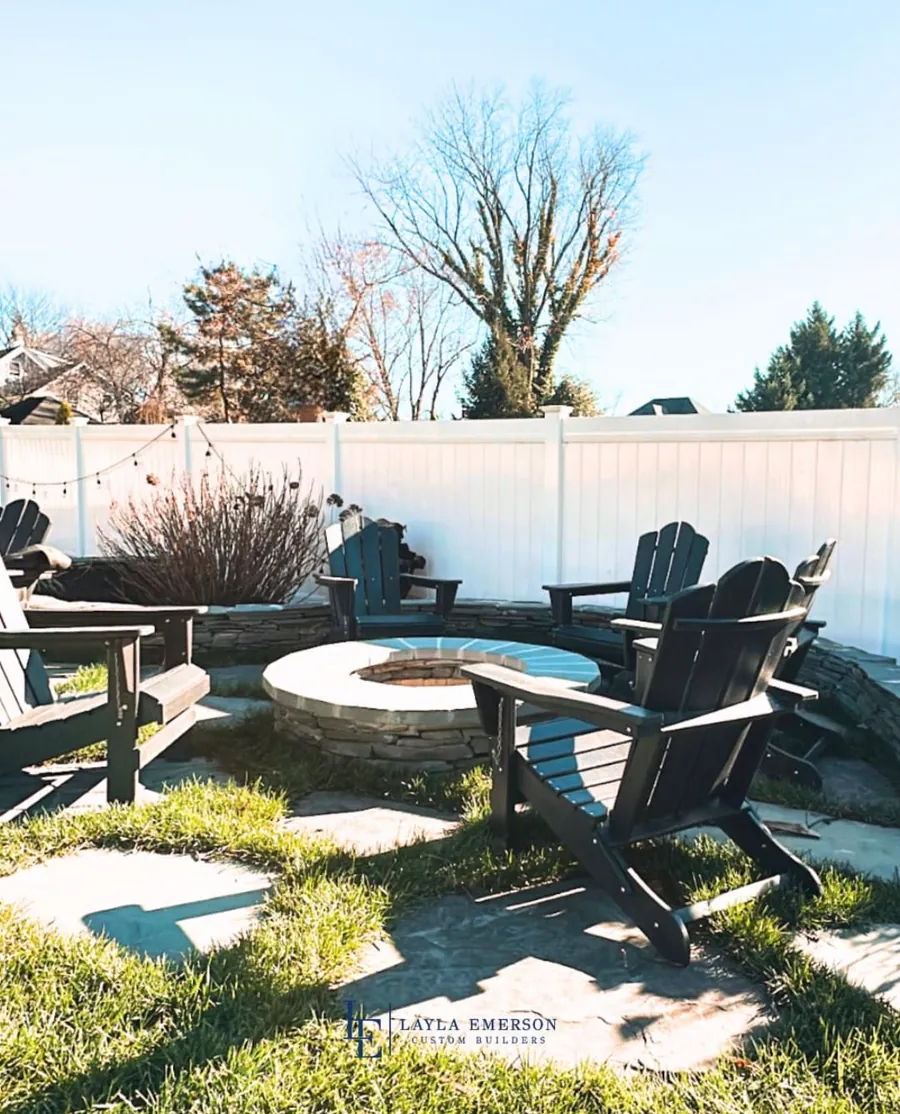 Fire pit patio with seating