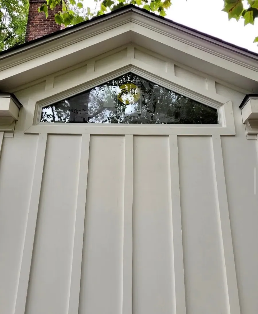 Gable pediment with lattice detail