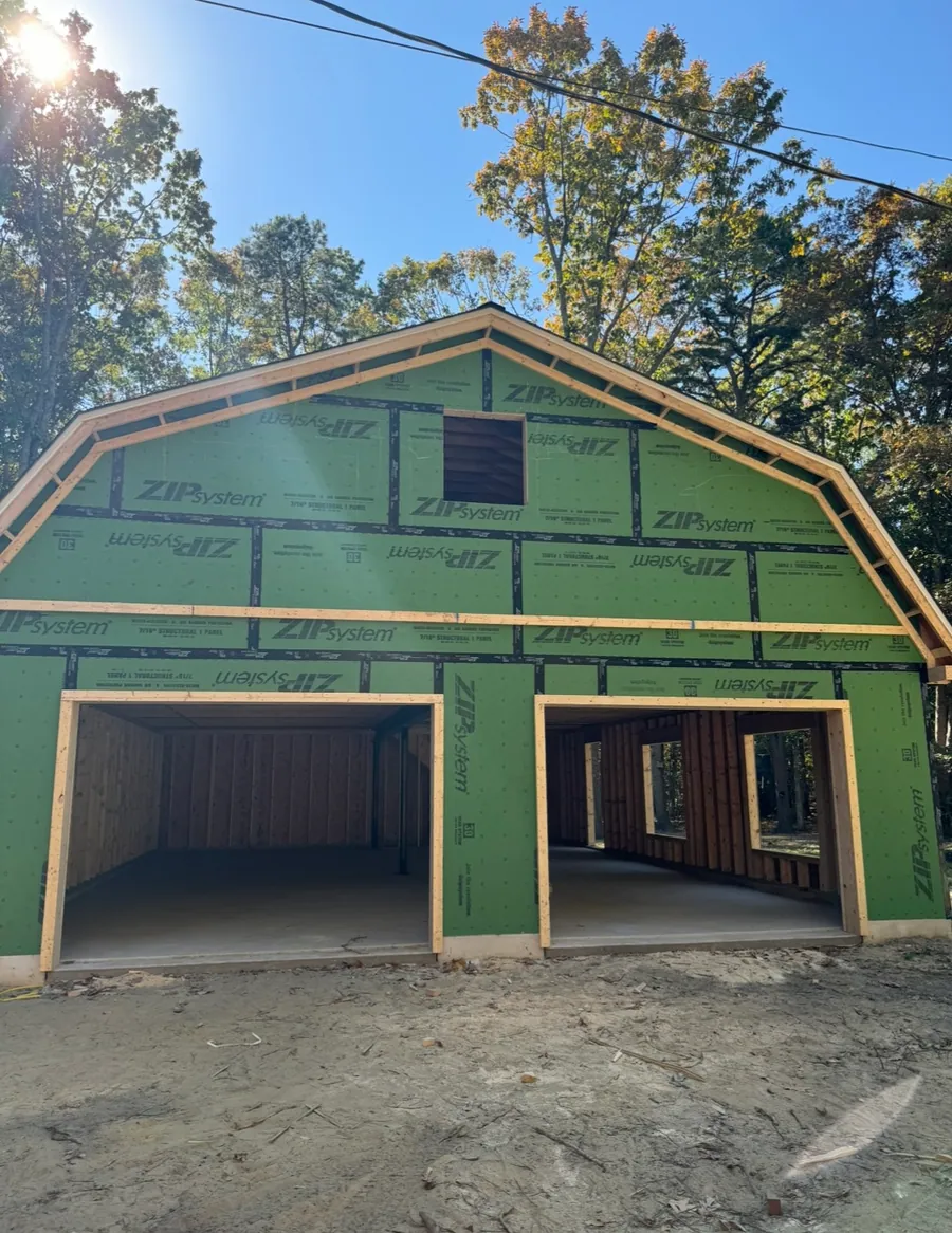New barn sheathed and ready for siding