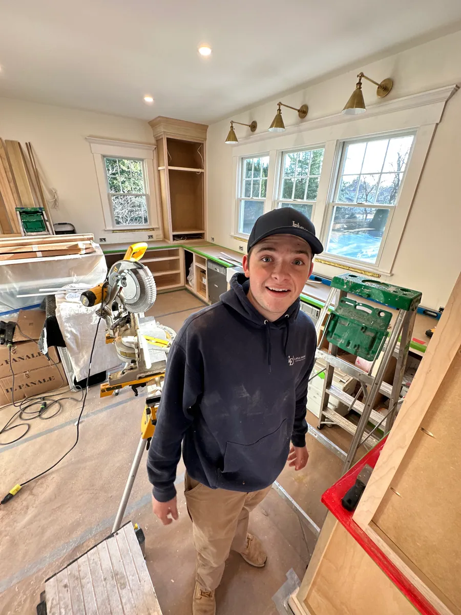 Carpenter at work on site