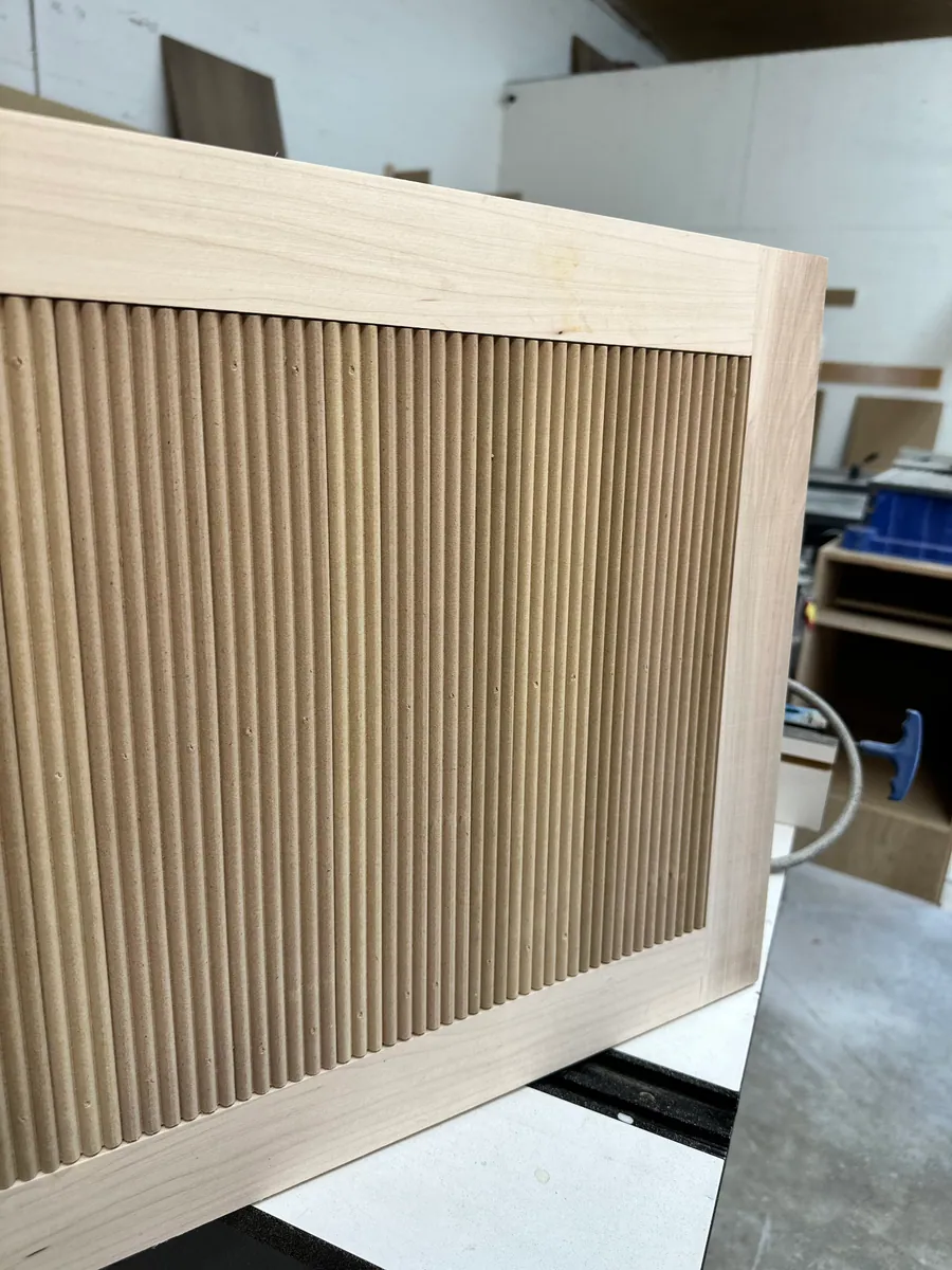 Reeded panel door built in the shop
